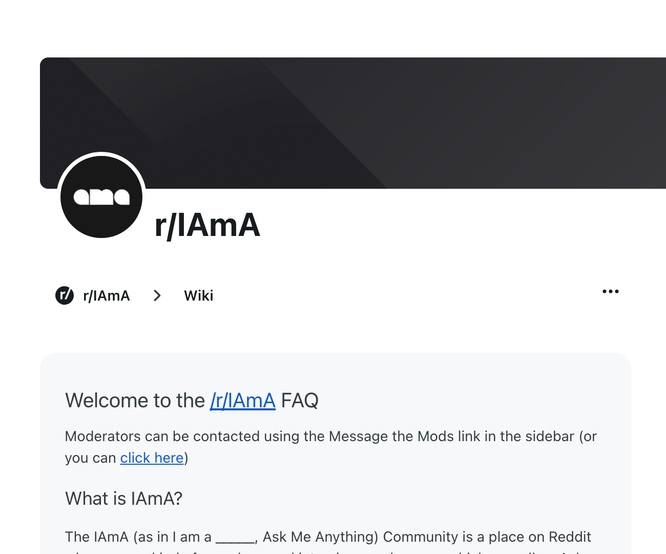 Live Reddit screenshot showing Reddit AMA Marketing